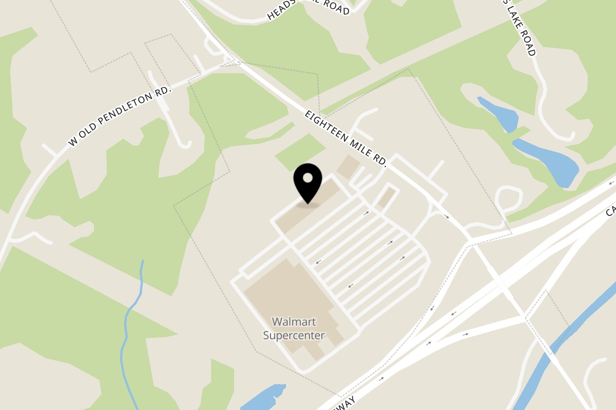 Map showing the location of Arden's Burger & Grill on 1280 18 Mile Rd in Central
